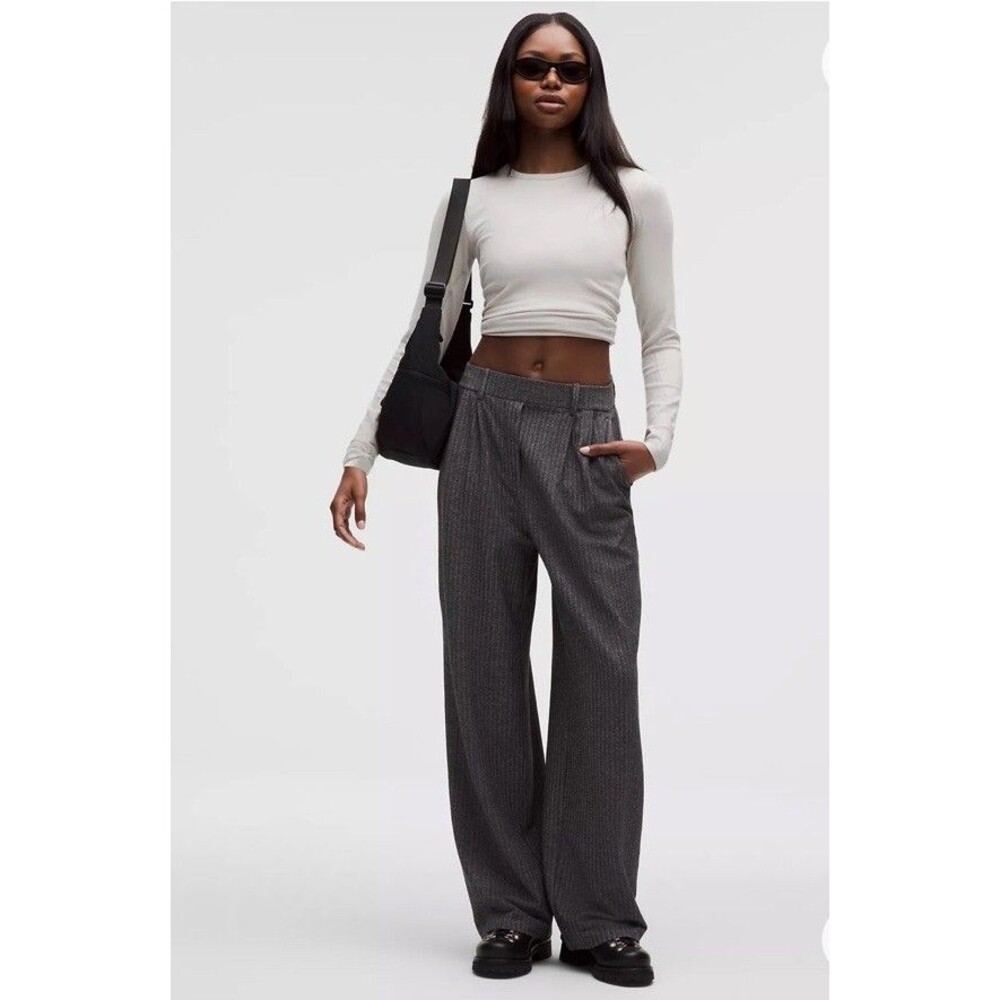 Lululemon Daydrift High-Rise Wide-Leg Trouser Regular Herringbone Size 10